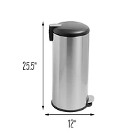 Honey Can Do 30L Soft-Close Round Stainless Steel Trash Can