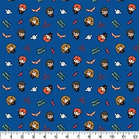 Harry Potter™ Blue Kawaii Trio Toss Cotton Fabric
