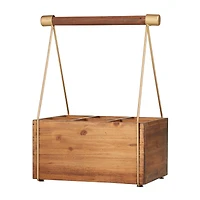 Light Brown Metal Modern Farmhouse Standing Wine Rack 16" x 12" x 8"