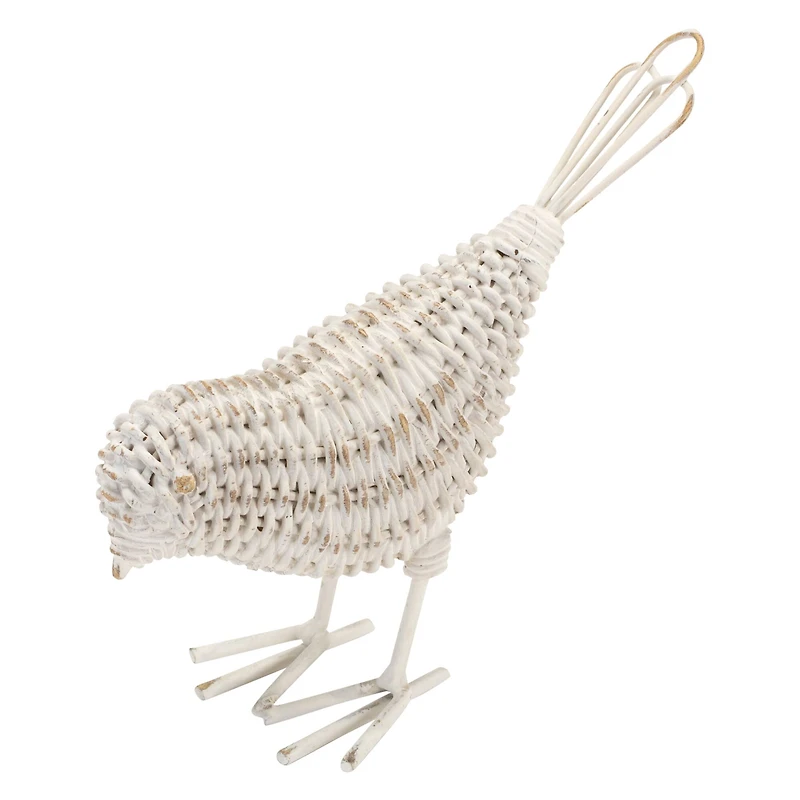 Faux Wicker Bird Figurines Set