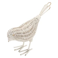 Faux Wicker Bird Figurines Set