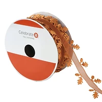 1.5" x 30ft. Brown Leaf Ribbon by Celebrate It®