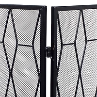 Black Metal Contemporary Fireplace Screen, 31" x 51" x 1"