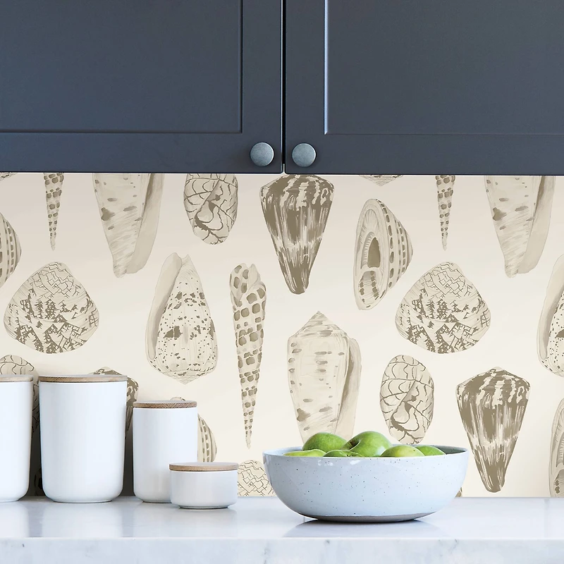 Scalamandre Cream Coquina Peel & Stick Wallpaper