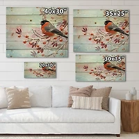 Designart - Two Bright Bird Bullfinch Bird Sitting On A Branch