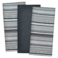 DII® Black Urban Stripe Dishtowel Set