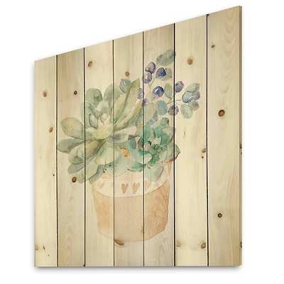 Designart - Succulent Flower In Terracotta Pot II