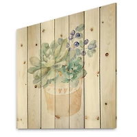 Designart - Succulent Flower In Terracotta Pot II