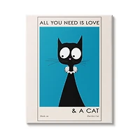 Stupell Industries Love and A Cat Phrase Funny Fashion Feline Canvas Wall Art