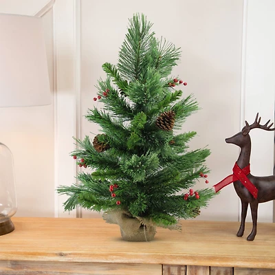 24" Unlit Mixed Cashmere Berry Pine Medium Artificial Christmas Tree