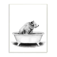 Stupell Industries Bear in a Tub Drawing Wall Plaque