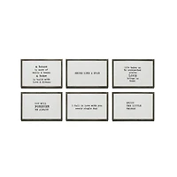 Hello Honey® 4" White with Black Inspirational Text Metal Table Frames, 6ct.