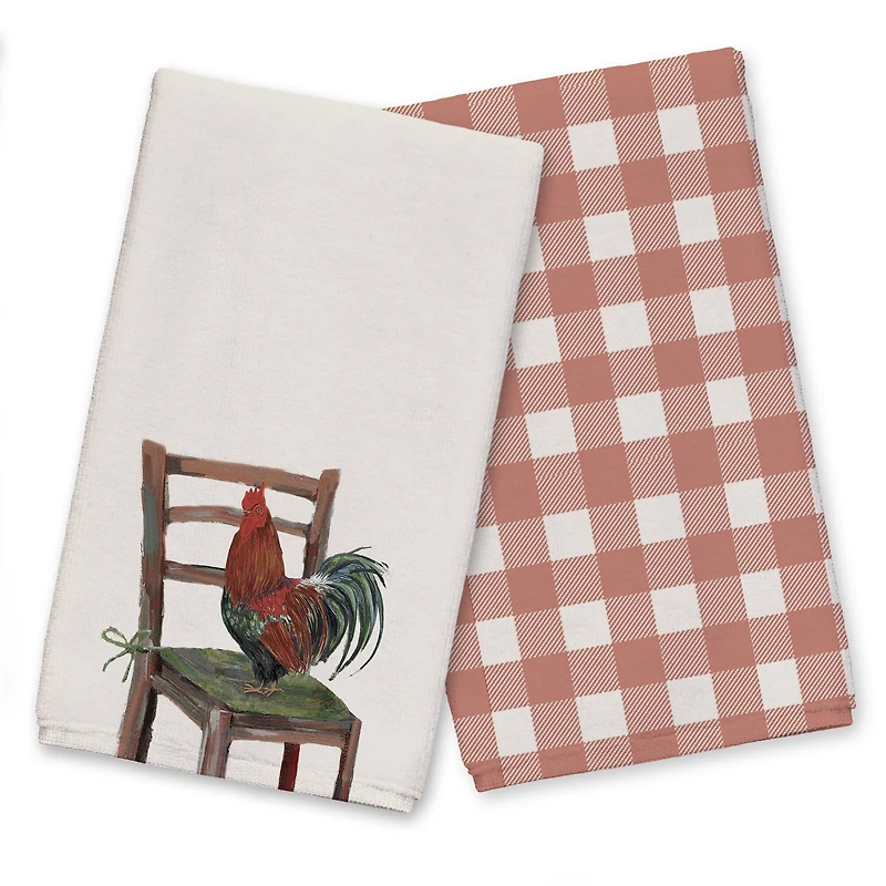 Rooster on a Chair 16" x 25" Towel Set