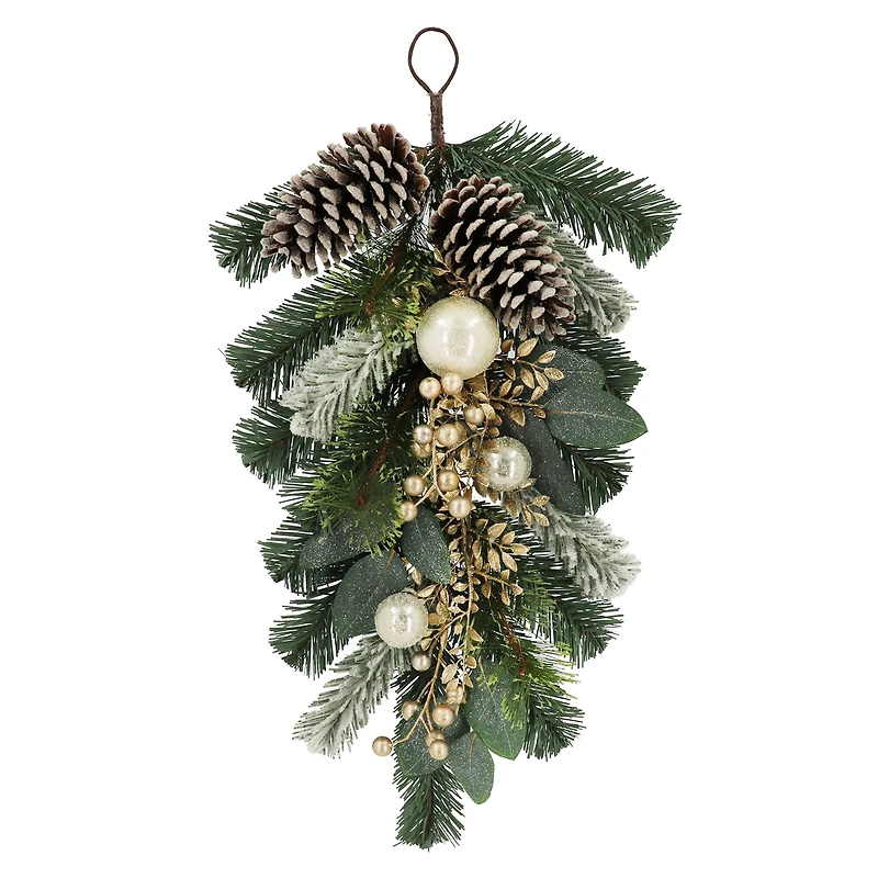 24" Snowy Pine & Champagne Berry Teardrop by Ashland®