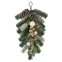 24" Snowy Pine & Champagne Berry Teardrop by Ashland®
