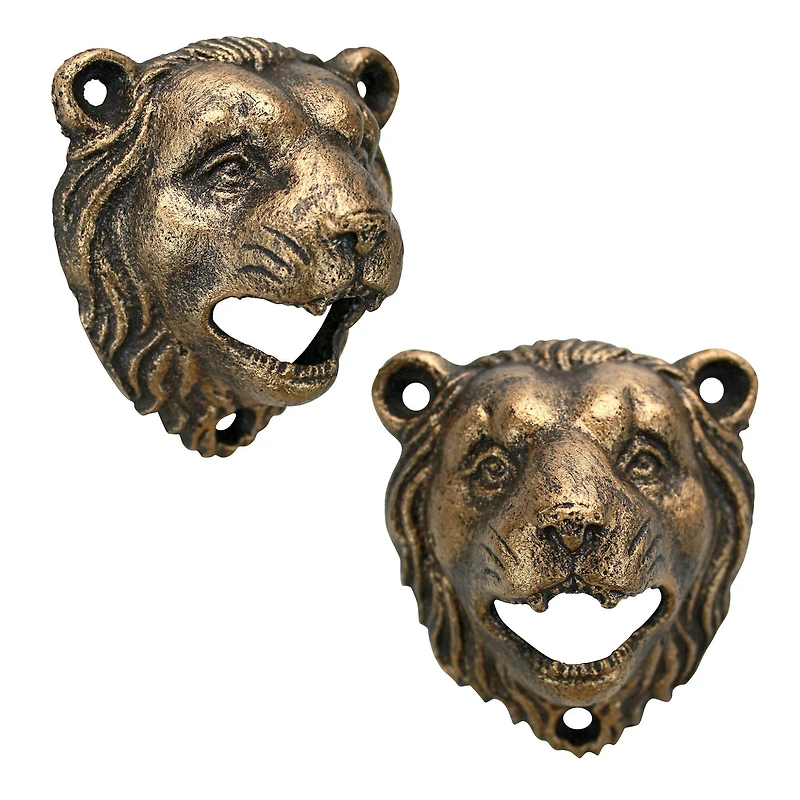 Design Toscano 4" Growling Lion Cast Iron Bottle Opener, 2ct.