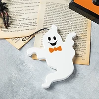 Glitzhome® 18.5"H Halloween Wooden Pumpkin Nutcracker with Ghost Ornament