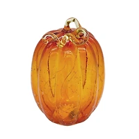 9" Orange Lighted Glass Pumpkin by Ashland®