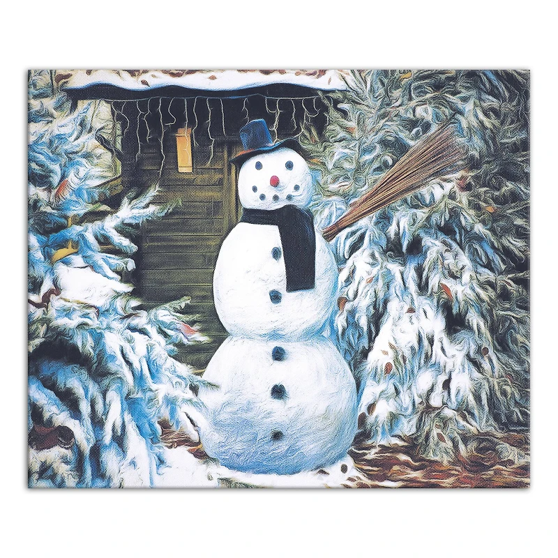 Winter Snowman 24x20 Canvas Wall Art