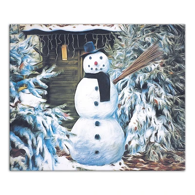Winter Snowman 24x20 Canvas Wall Art