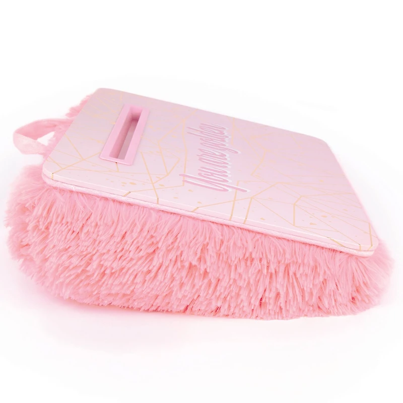 Make It Real™ 3C4G: Pink & Gold Deluxe Fur Lap Desk