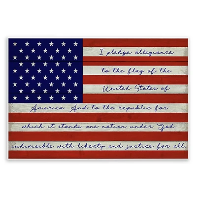 Stupell Industries Pledge of Allegiance Flag Wall Plaque Art