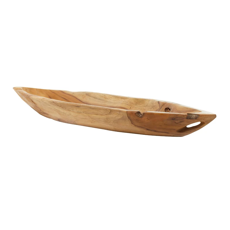 Brown Teak Wood Rustic Tray