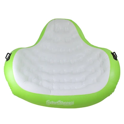 80" Inflatable Green Lotus Blossom Swimming Pool Duo Lounger
