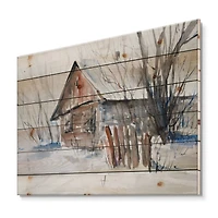 Designart - Old Abandoned Wooden House In Winter Picture