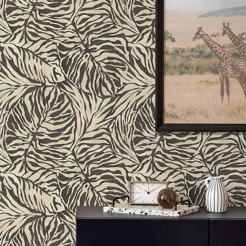 Tommy Bahama Zebra Leaf Peel & Stick Wallpaper