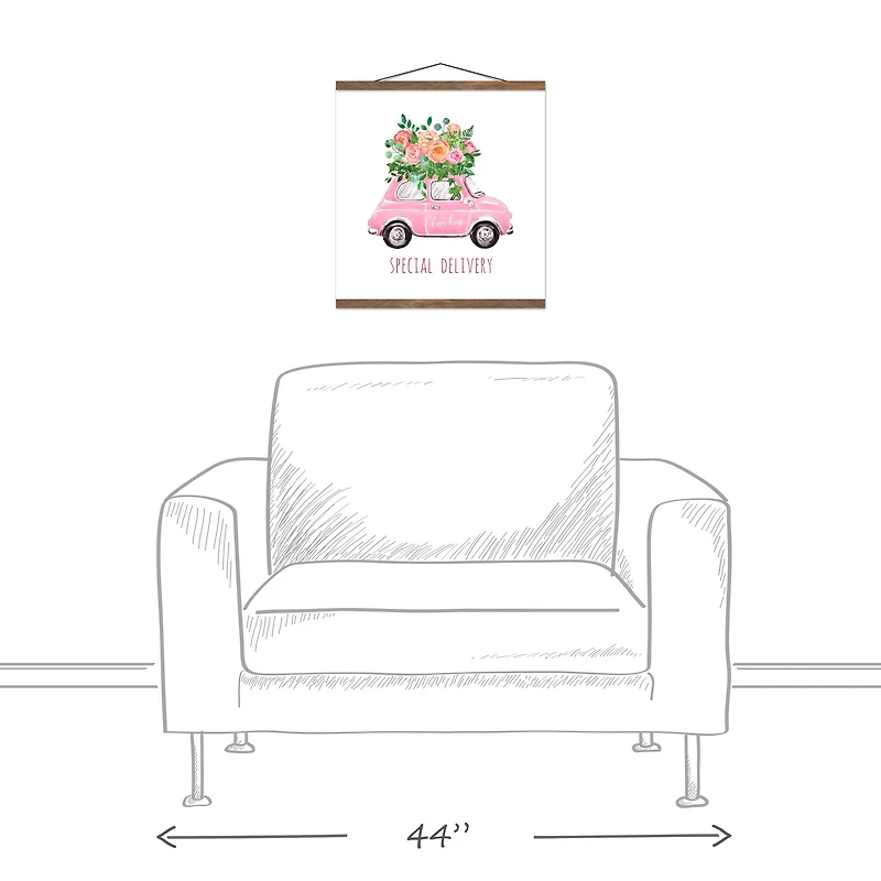 Special Delivery Love Bug Teak Hanging Canvas Wall Art