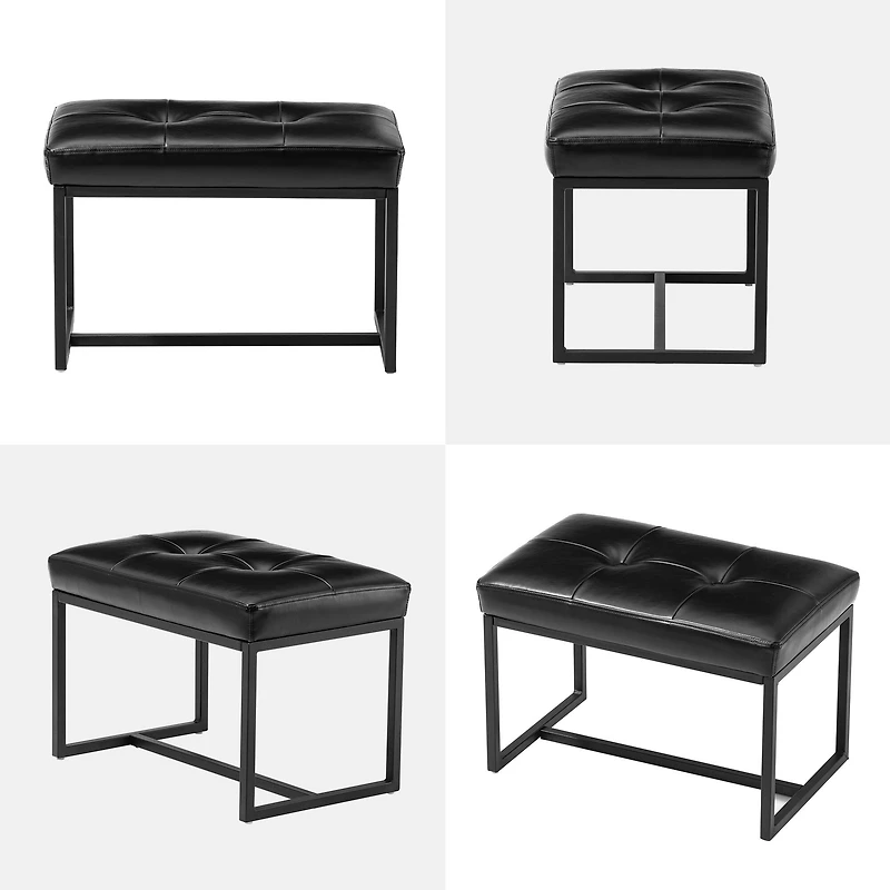 Glitzhome® Modern Thick Leatherette Accent Stool