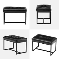 Glitzhome® Modern Thick Leatherette Accent Stool