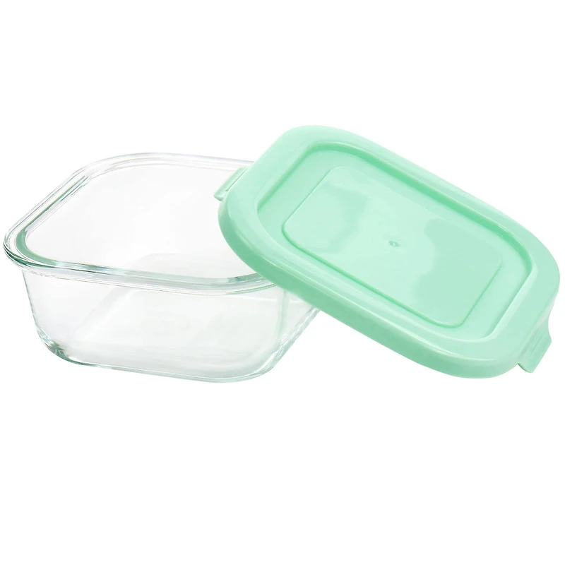Martha Stewart Square Glass Storage Containers with Mint Lids