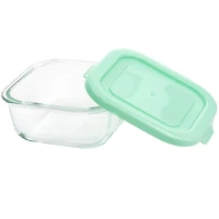 Martha Stewart Square Glass Storage Containers with Mint Lids