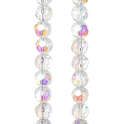 Crystal AB Faceted Glass Round Beads, 10mm by Bead Landing™