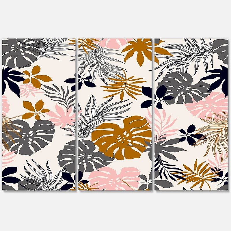 Designart - Tropical Naturepalm Monstera Leaves In Silhouette