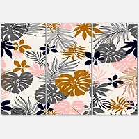 Designart - Tropical Naturepalm Monstera Leaves In Silhouette