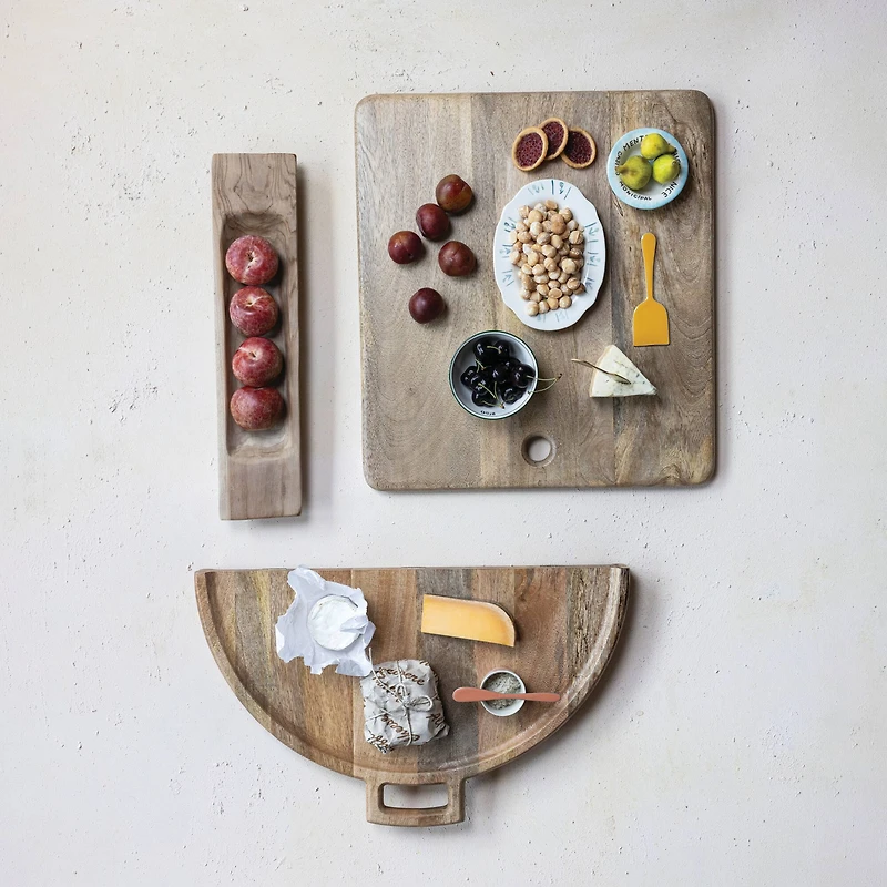 Hello Honey® 21.5" Natural Mango Wood Rectangle Cheese & Cutting Board