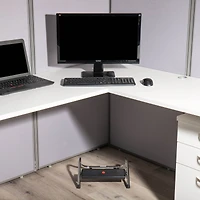 Mind Reader Black Adjustable Height Footrest for Under Desk