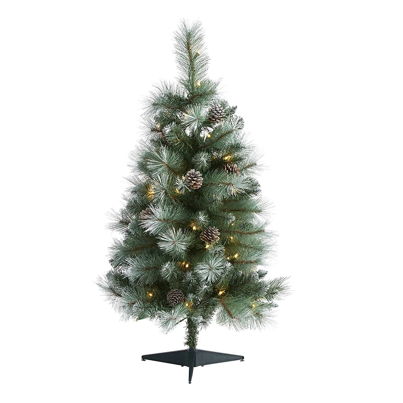 3ft. Pre-Lit British Columbia Mountain Pine Artificial Christmas Tree, Clear LED Lights