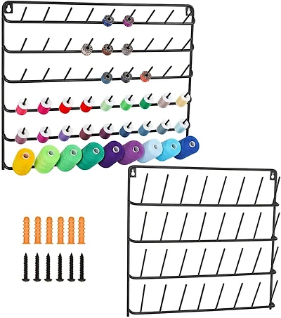 NEX™ Black 32-Spool and 54-Spool Wall-Mounted Sewing Thread Rack Set