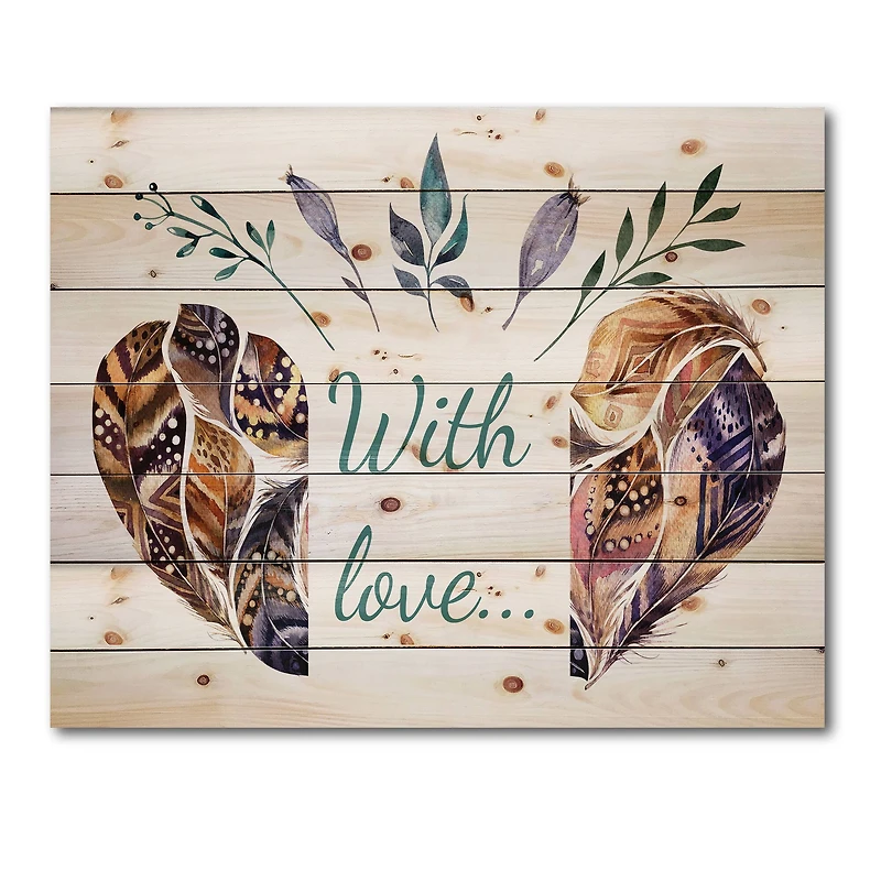 Designart - Hearted Shaped Valentine Feathers