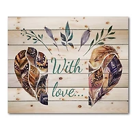 Designart - Hearted Shaped Valentine Feathers