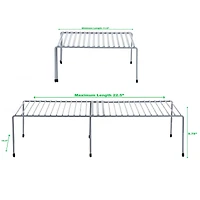 Mind Reader Silver Multi-Purpose Expandable Kitchen Counter & Cabinet Shelf Storage & Organization