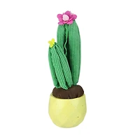 10.5" Artificial Plush Cactus in Yellow Pot