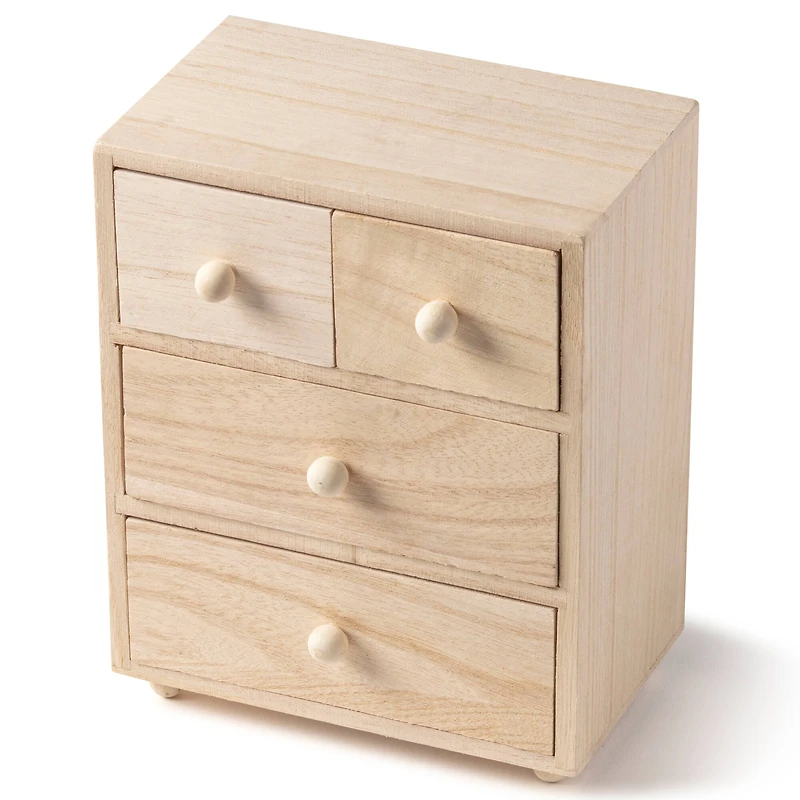 6 Pack: 7.5" Wood 4-Drawer Box by Make Market®