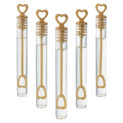 Gold & Clear Heart Bubble Wands by Celebrate It™ 100ct.