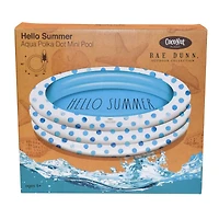 Rae Dunn 4ft. Hello Summer Aqua Polka Dots Mini Pool