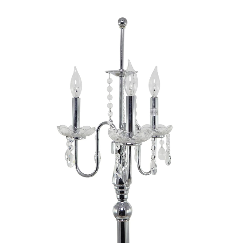 Silver Metal Floor Lamp 16" x 16" x 63